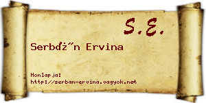 Serbán Ervina névjegykártya